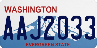 WA license plate AAJ2033