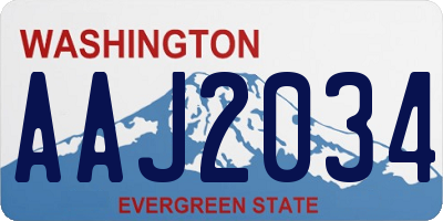 WA license plate AAJ2034