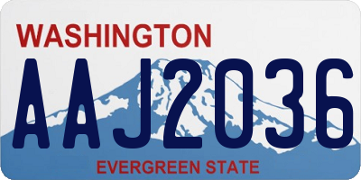 WA license plate AAJ2036