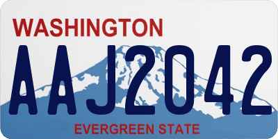 WA license plate AAJ2042