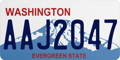 WA license plate AAJ2047