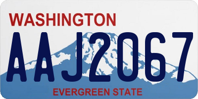 WA license plate AAJ2067