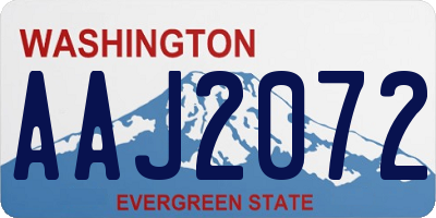 WA license plate AAJ2072