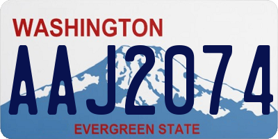 WA license plate AAJ2074