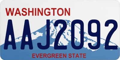 WA license plate AAJ2092