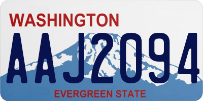 WA license plate AAJ2094