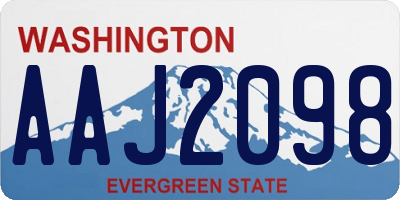 WA license plate AAJ2098