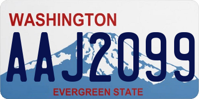 WA license plate AAJ2099