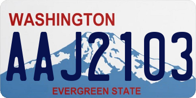 WA license plate AAJ2103