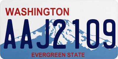 WA license plate AAJ2109