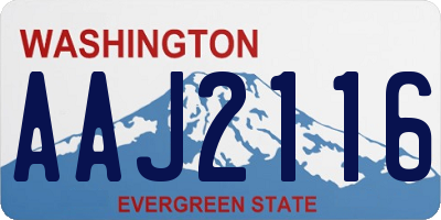 WA license plate AAJ2116