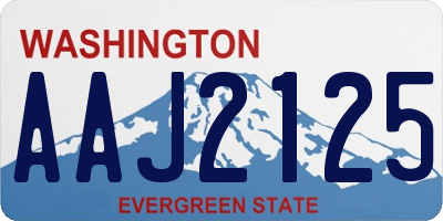 WA license plate AAJ2125
