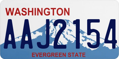 WA license plate AAJ2154