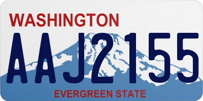 WA license plate AAJ2155