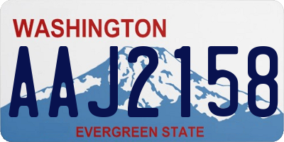 WA license plate AAJ2158
