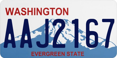 WA license plate AAJ2167