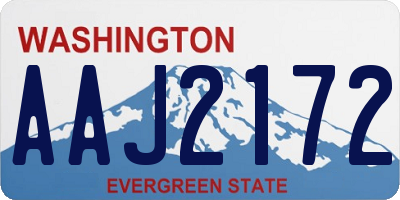 WA license plate AAJ2172