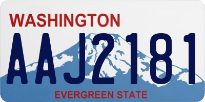 WA license plate AAJ2181