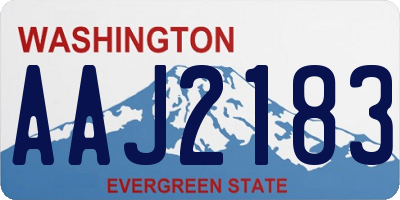 WA license plate AAJ2183