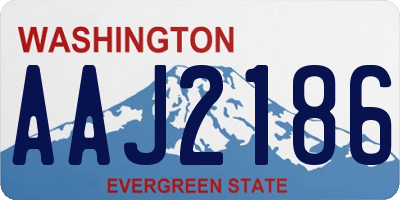 WA license plate AAJ2186