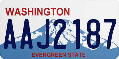 WA license plate AAJ2187