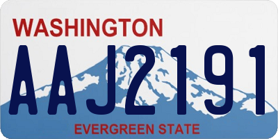 WA license plate AAJ2191