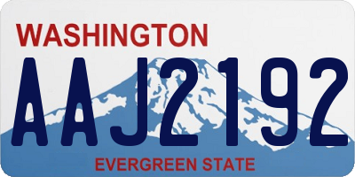 WA license plate AAJ2192