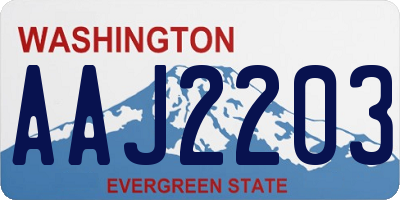 WA license plate AAJ2203