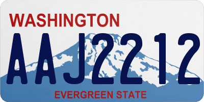 WA license plate AAJ2212