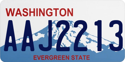 WA license plate AAJ2213