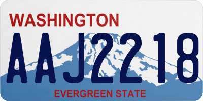WA license plate AAJ2218