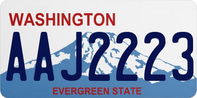 WA license plate AAJ2223