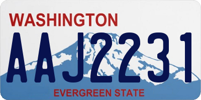 WA license plate AAJ2231