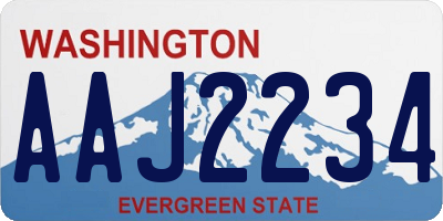 WA license plate AAJ2234