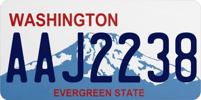WA license plate AAJ2238