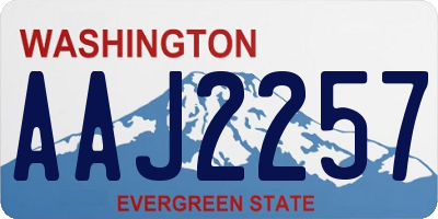 WA license plate AAJ2257