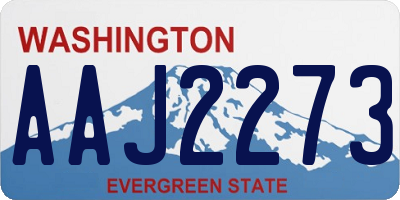 WA license plate AAJ2273