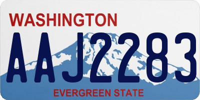 WA license plate AAJ2283
