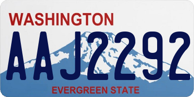 WA license plate AAJ2292