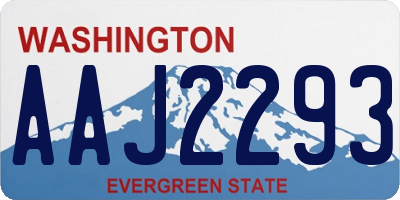 WA license plate AAJ2293