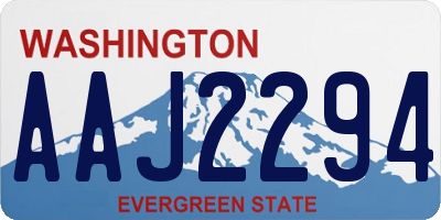 WA license plate AAJ2294