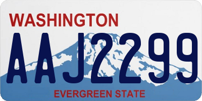 WA license plate AAJ2299