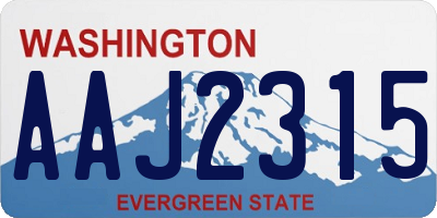 WA license plate AAJ2315