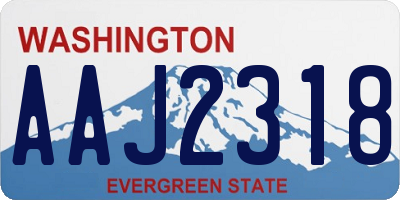 WA license plate AAJ2318