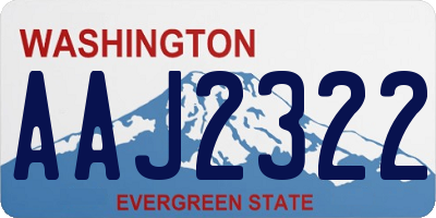 WA license plate AAJ2322