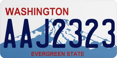 WA license plate AAJ2323
