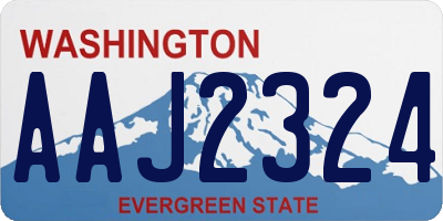 WA license plate AAJ2324