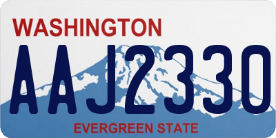 WA license plate AAJ2330