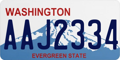 WA license plate AAJ2334