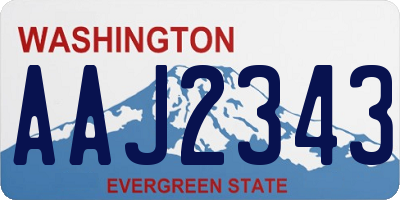 WA license plate AAJ2343